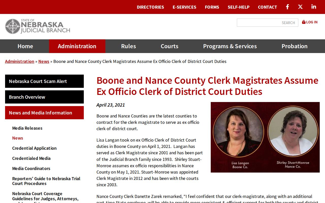 Belgrade court records Nance combined clerk office source