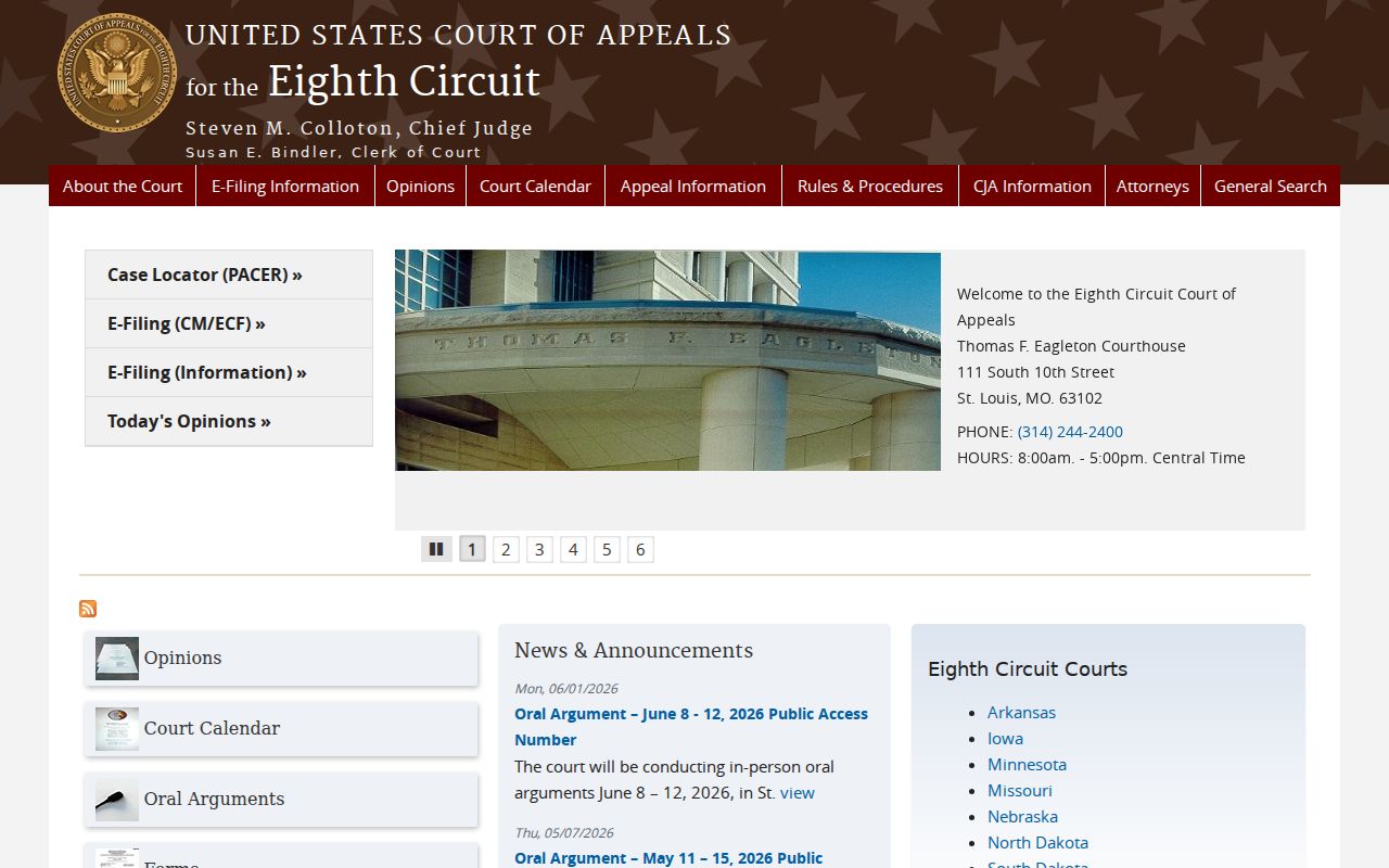 Nance County court case records Eighth Circuit official court source