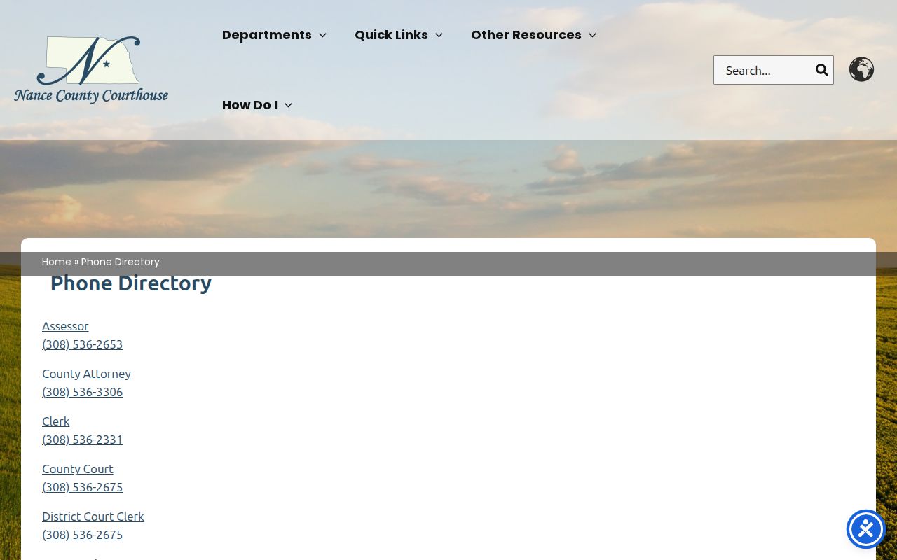 Nance County criminal court docket phone directory