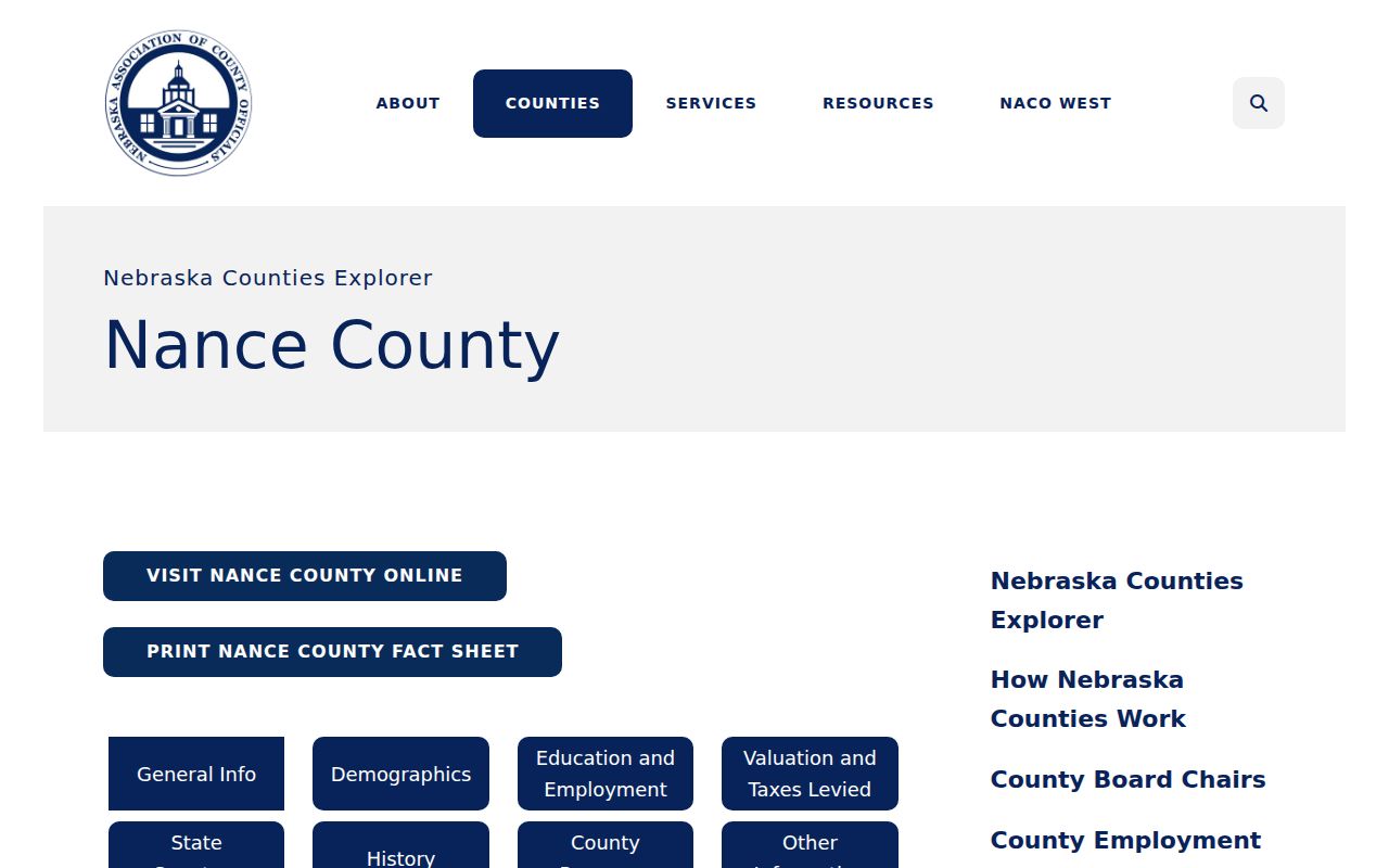 Nance County court docket county profile source